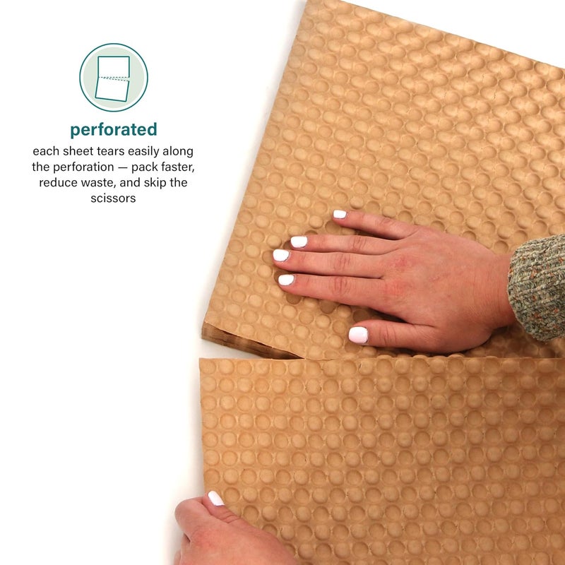 Elementree Paper Bubble Wrap Sheets for Packing, Moving, & Shipping - 12" x 12" x 250' - Eco-Friendly Kraft Bubble Paper - Recyclable Cushioning Wrap - Made in the USA (01913) - Image 5